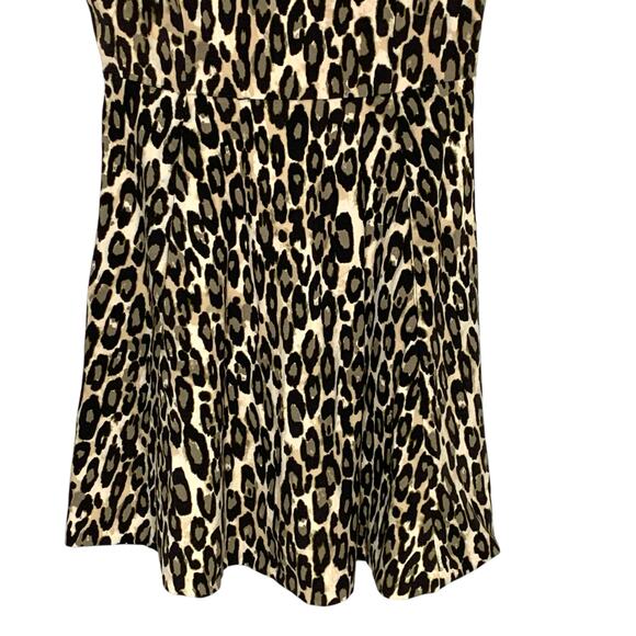 KATE SPADE 10 Autumn Leopard Dress Tan Brown Fit Flare Mini Ponte - Picture 6 of 10